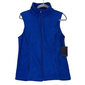 Dunbrooke Vest Womens Medium Blue Lady Summit Fleece Full Zip Collared Pockets